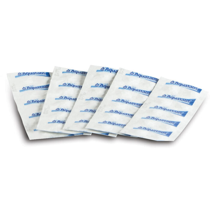 photo of 5 packets of aquatabs