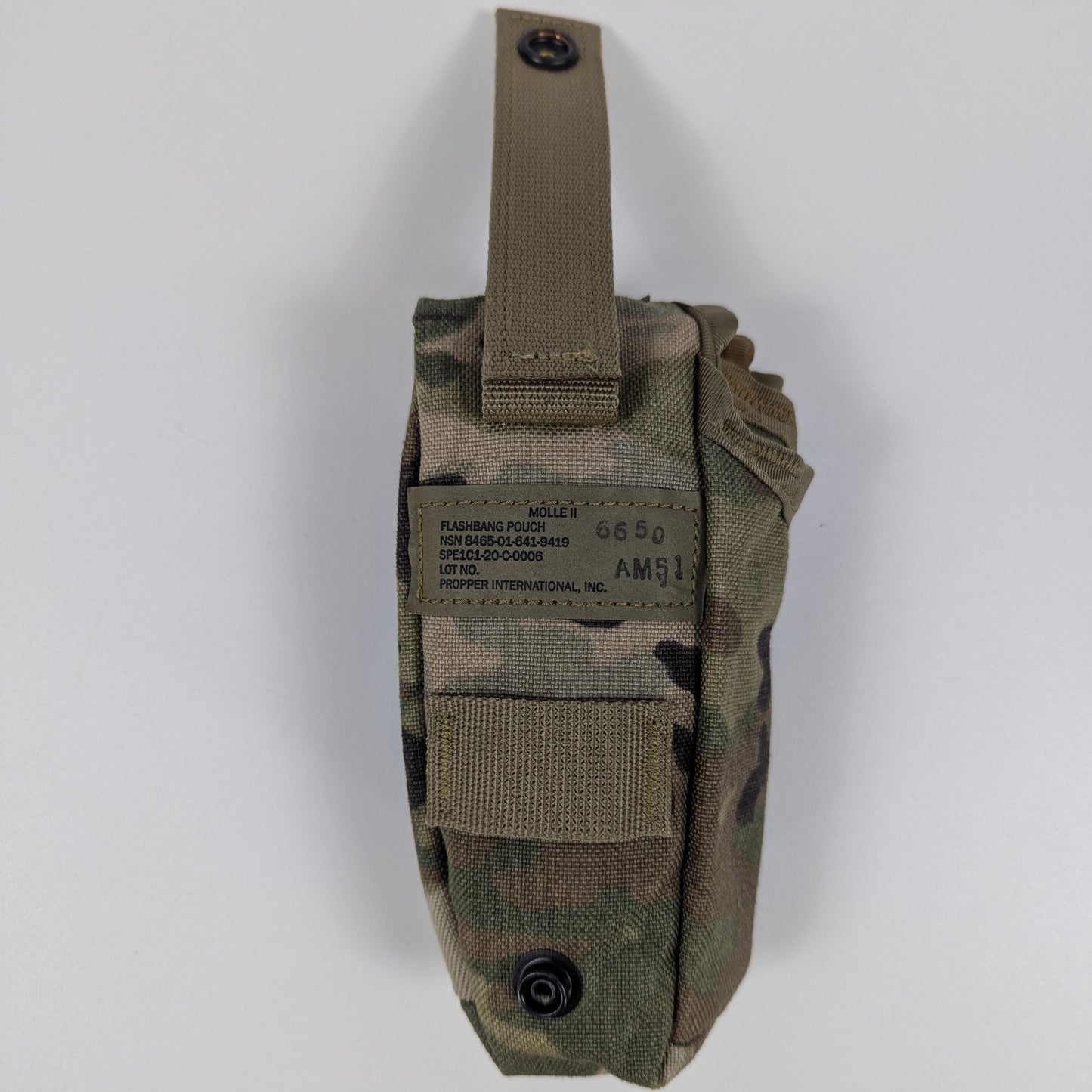 Camouflage tactical pouch on a white background
