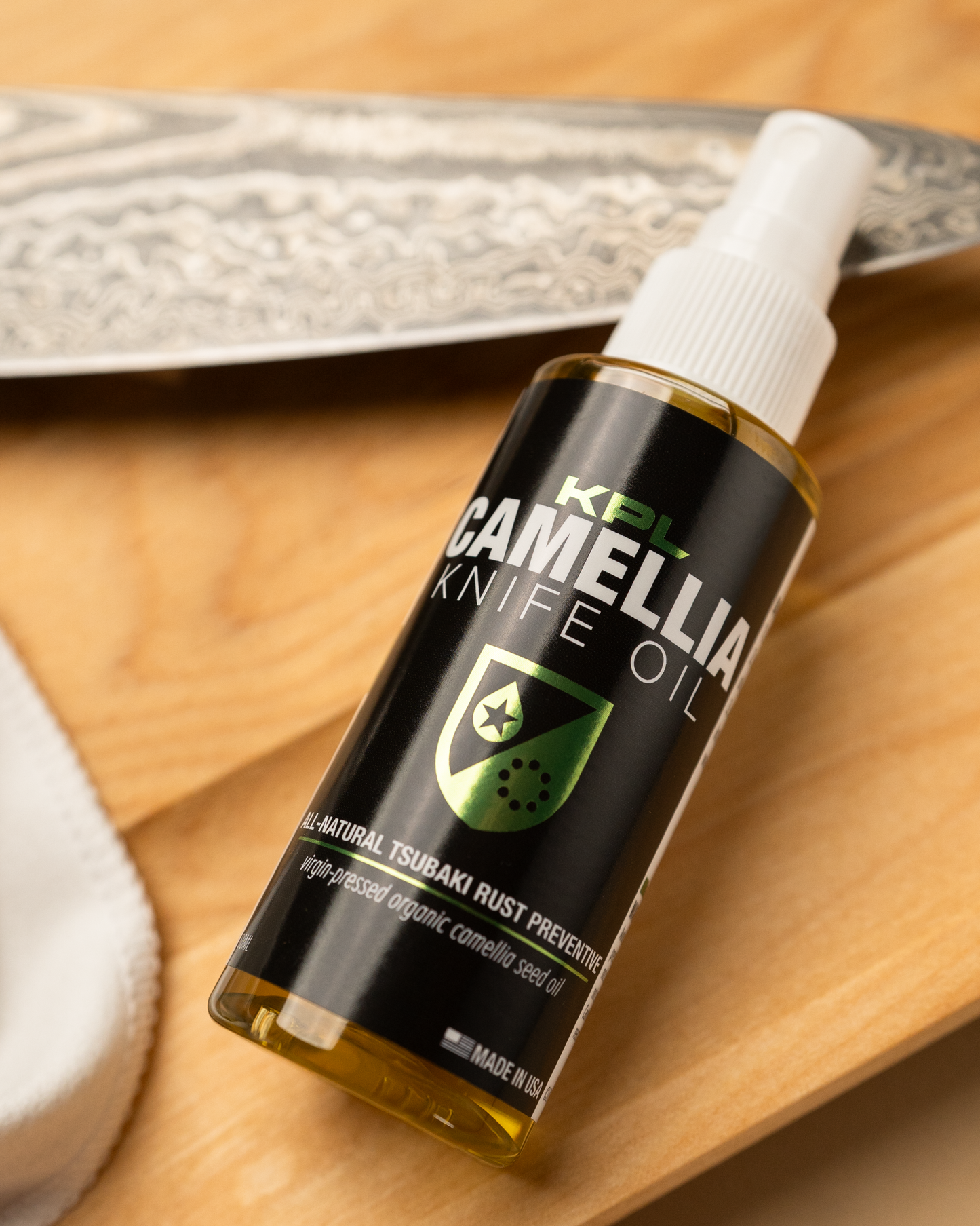 Organic Camellia Kitchen Knife Oil - Carbon Steel and Cast Iron