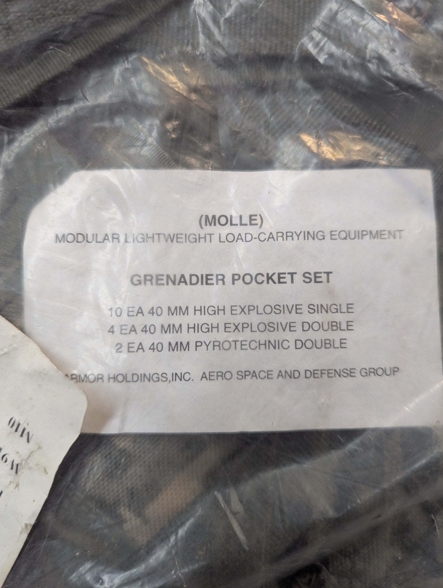MOLLE Grenadier Pocket Set label 