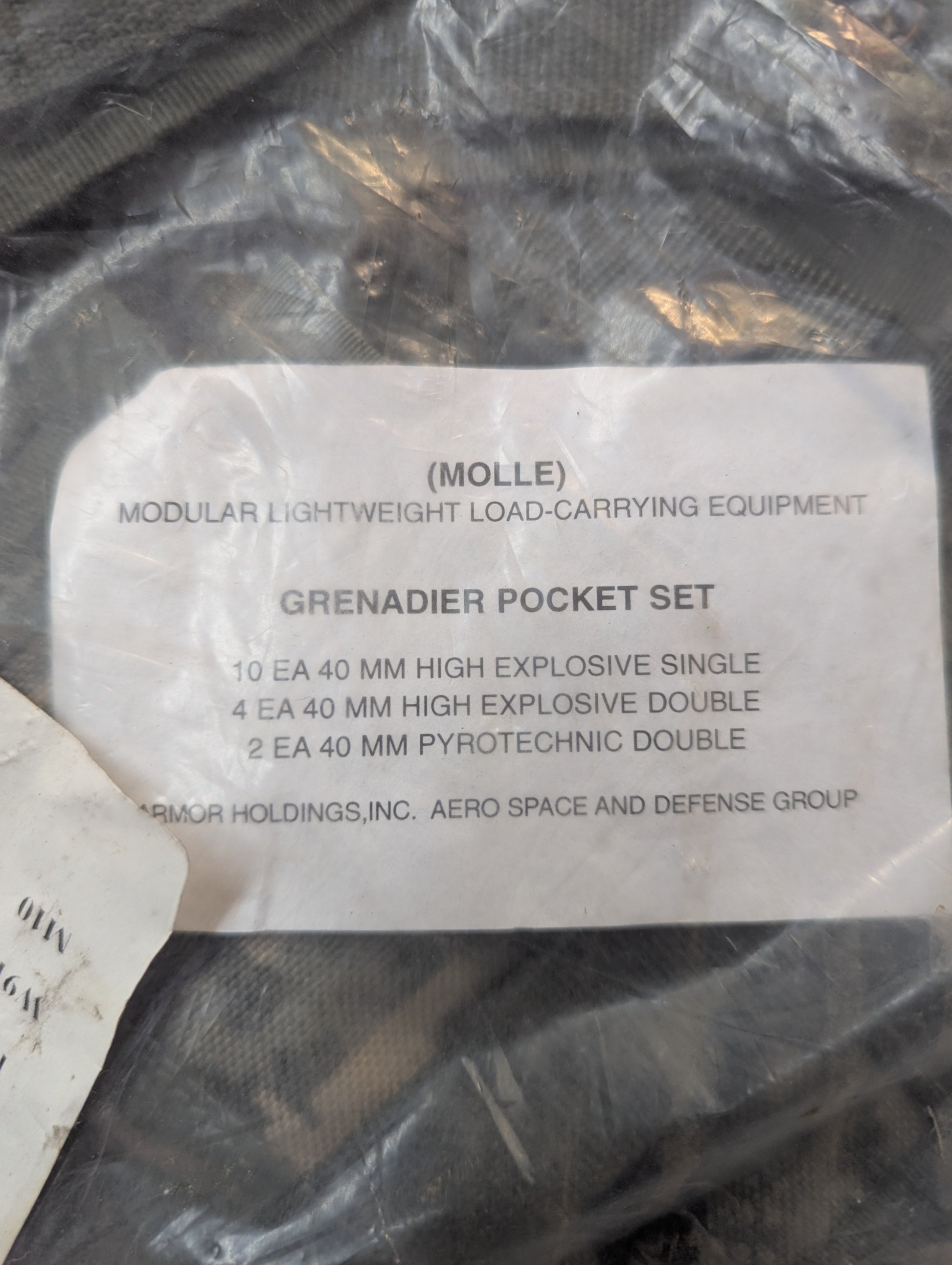 MOLLE Grenadier Pocket Set label 