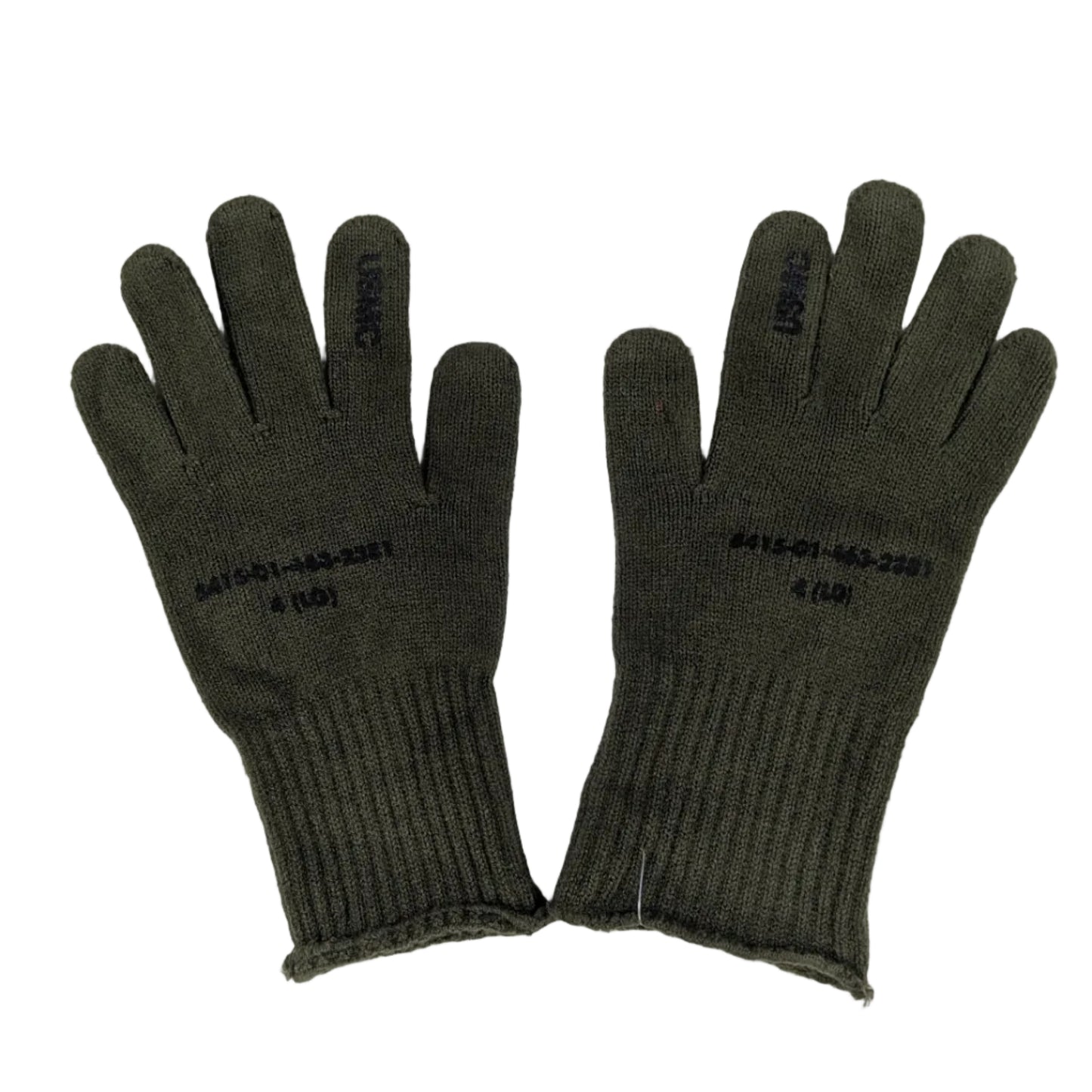 Pair of green gloves on a white background