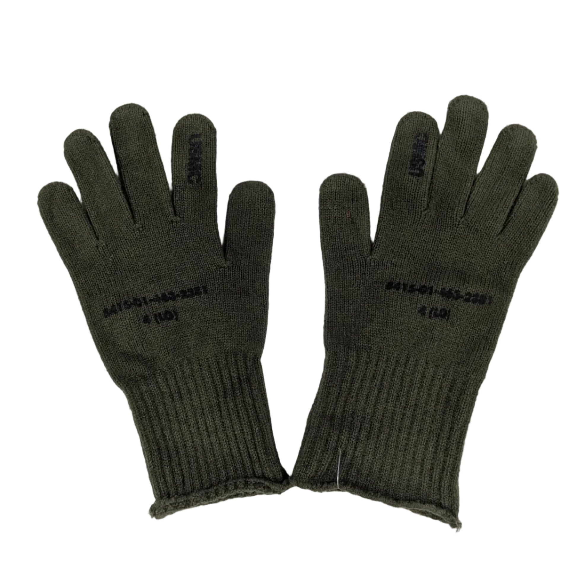Pair of green gloves on a white background