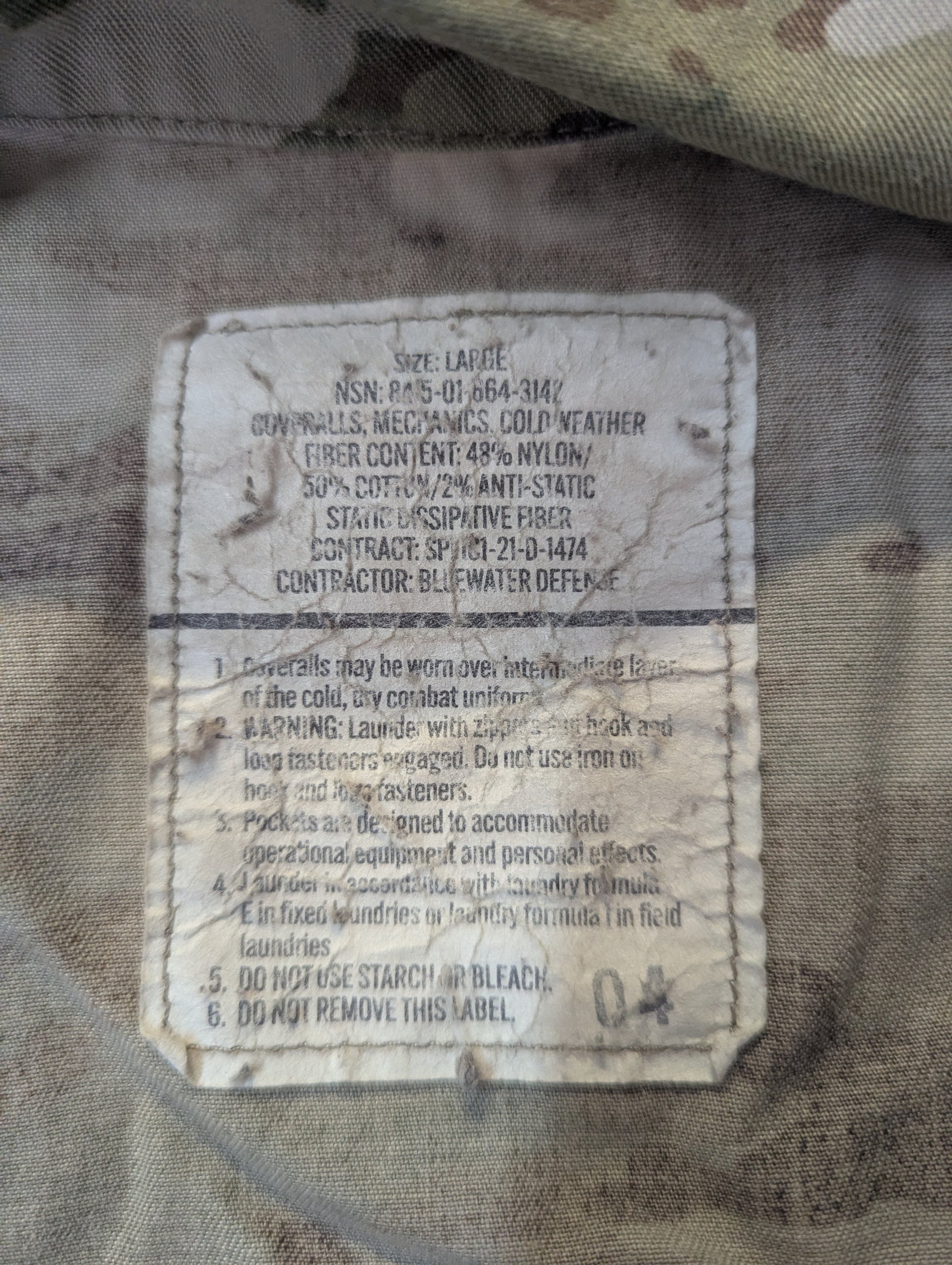 Multicam coveralls on white background