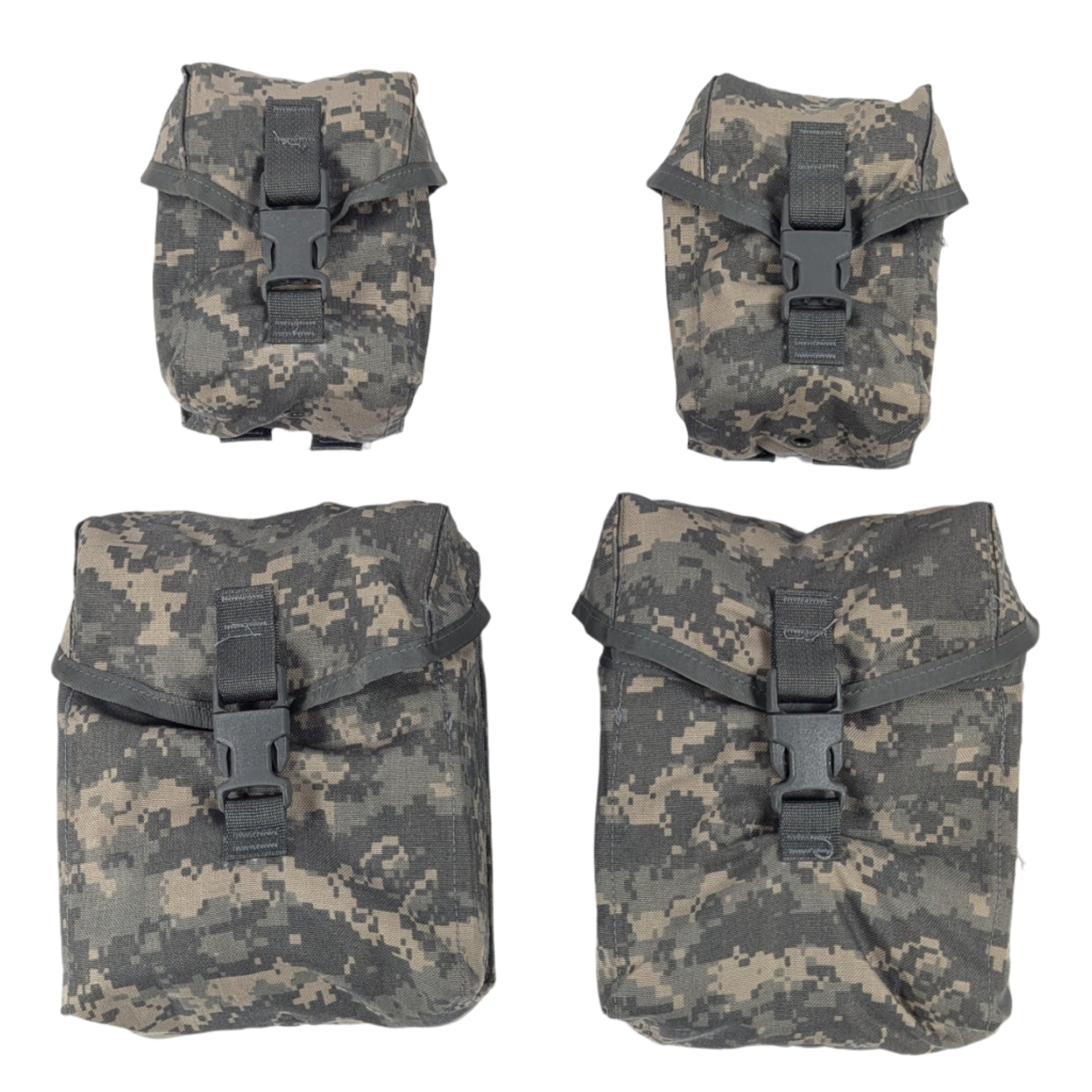 SAW Gunner set of 4 pouches in Universal Camo on a white background