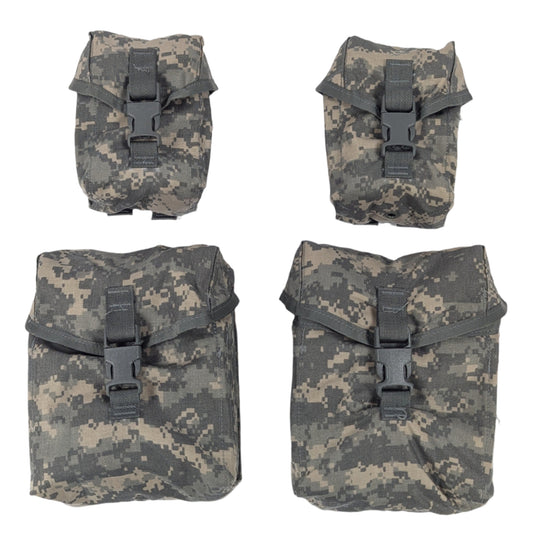 SAW Gunner set of 4 pouches in Universal Camo on a white background