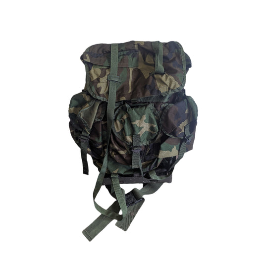 U.S. Military Woodland Camo Field Pack Rucksack Backpack ALICE radio case