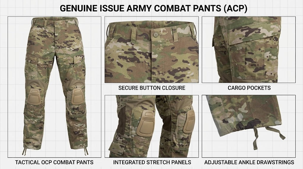 Army Combat Pant with Integrated Knee Pads - OCP - Medium Long